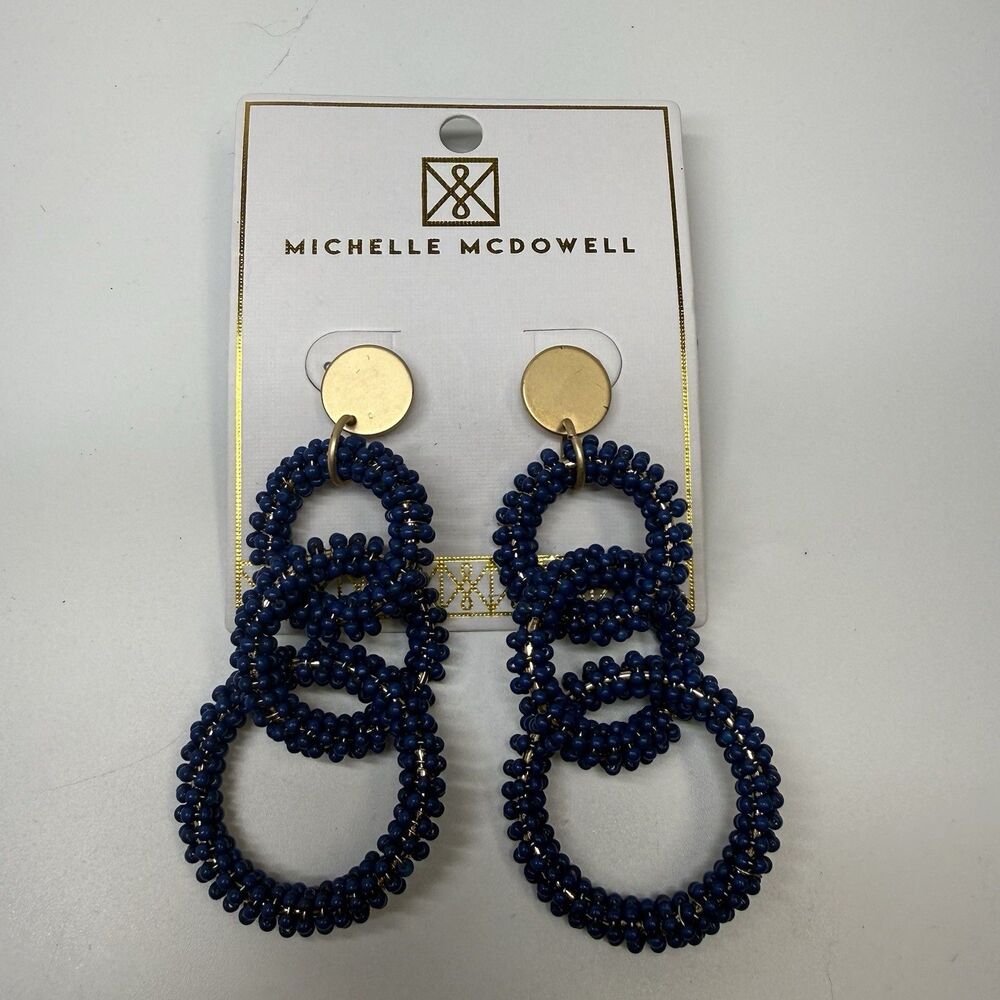Michelle McDowell Shanna Navy Earrings New